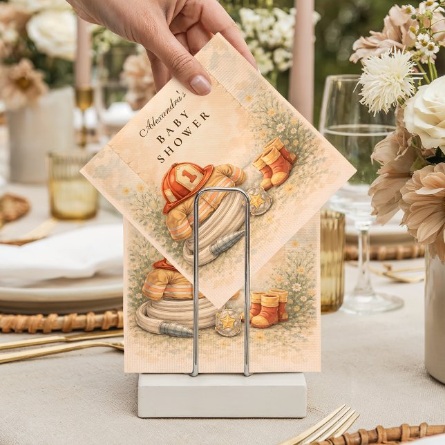 Guardanapo De Papel Firefighter Theme Baby Shower (Criador carregado)