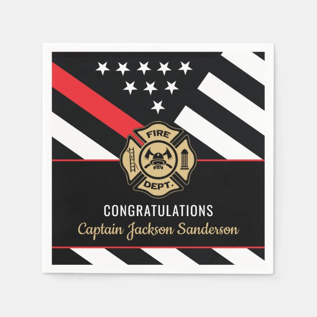 Guardanapo De Papel Fireman Fire Department Firefighter Retirement (Frente)