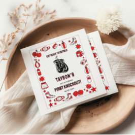 Guardanapo De Papel First Knockout Boxing 1st Birthday – Fun Kids 