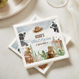 Guardanapo De Papel First Rodeo 1st Birthday Rustic Wild West