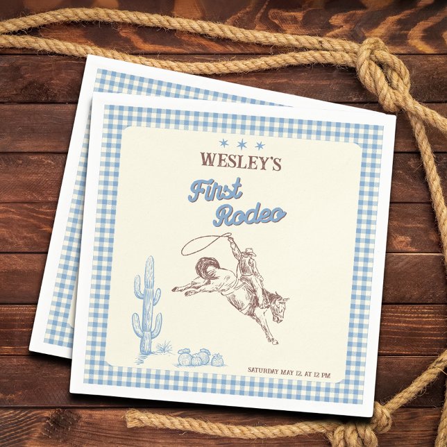 Guardanapo De Papel First Rodeo Western Boy 1st Birthday Paper Napkin (First Rodeo Western Boy 1st Birthday Paper Napkin
)