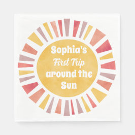 Guardanapo De Papel First Trip Around Sun Ballon For Girl