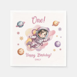 Guardanapo De Papel First Trip Around the Sun Girl Pink Birthday