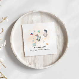 Guardanapo De Papel First Trip Around the Sun space animals Birthday