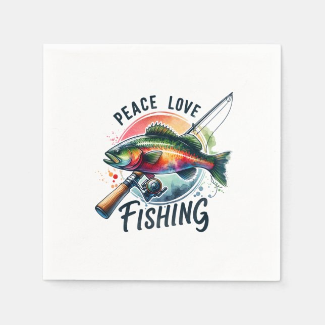 Guardanapo De Papel Fisher Gift Peace Love Fisheries (Frente)