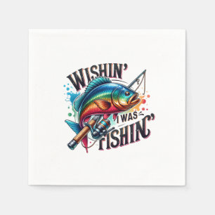 Guardanapo De Papel Fisher Gift Queria Que Eu Estivesse Pescando
