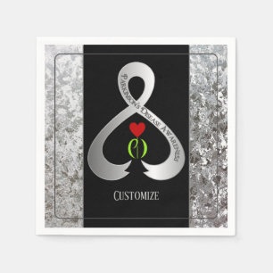 Guardanapo De Papel Fita de Sensibilização de Parkinson, Preta e Prata