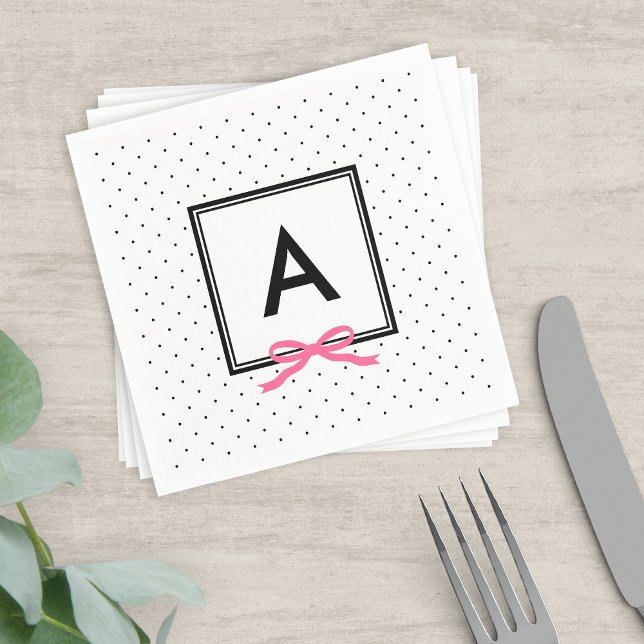 Guardanapo De Papel Fita Rosa Cinzenta Monográfica Preta e Bolinhas Br (Criador carregado)