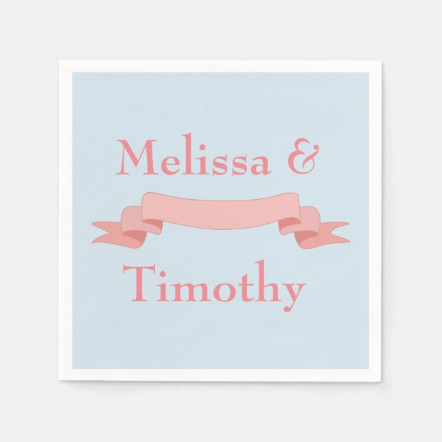 Guardanapo De Papel Fita rosa e azul (Frente)