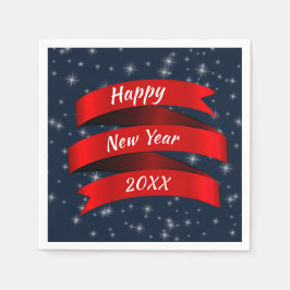 Guardanapo De Papel Fita Vermelha do Feliz ano novo de Texto do Ano de