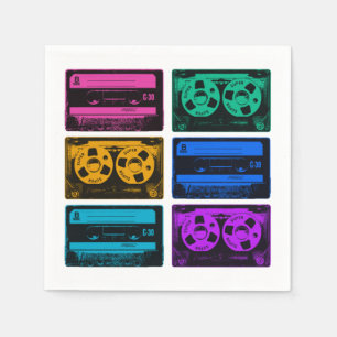 Guardanapo De Papel Fitas de Cassete Coloridas Retroativas
