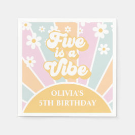 Guardanapo De Papel Five is a Vibe pastel Retro Sunshine margarida boh
