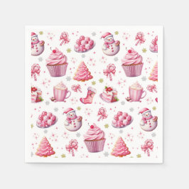 Guardanapo De Papel Fixe de Natal Rosa, Bonito, Doce