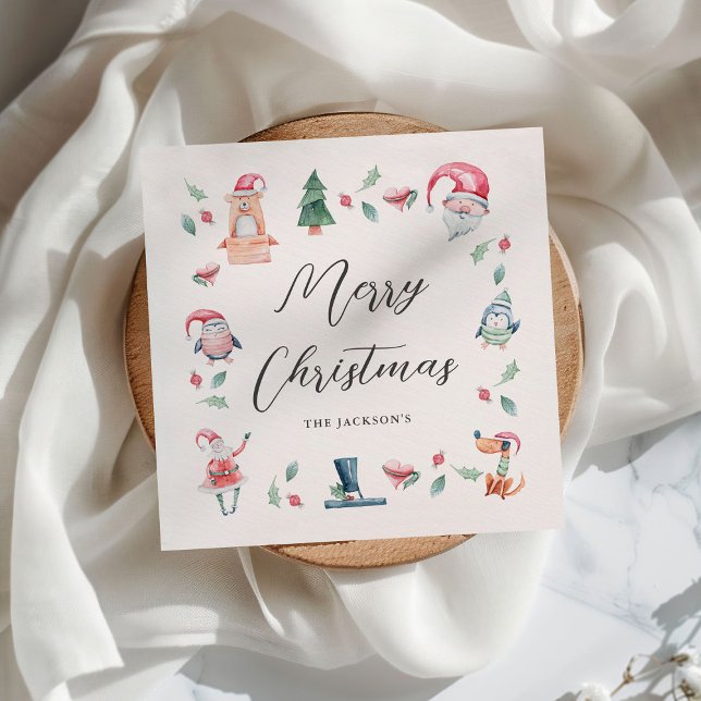 Guardanapo De Papel Fixe Natal de inverno Personalizado (Criador carregado)