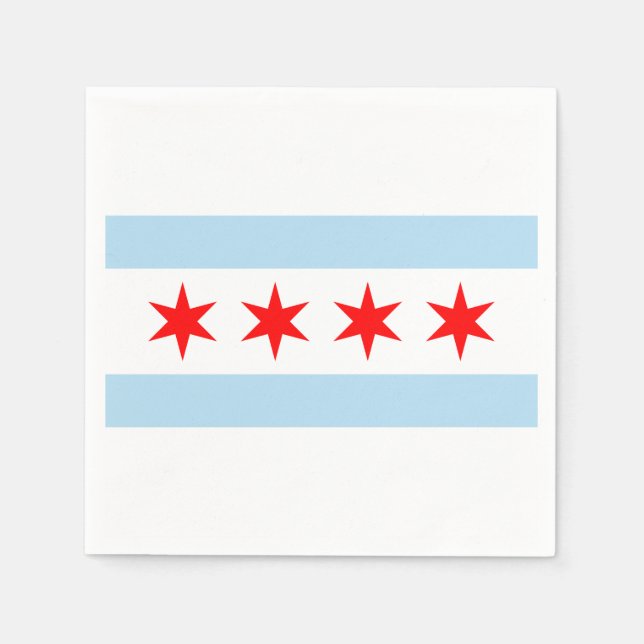 Guardanapo De Papel Flag of Chicago, Illinois (Frente)