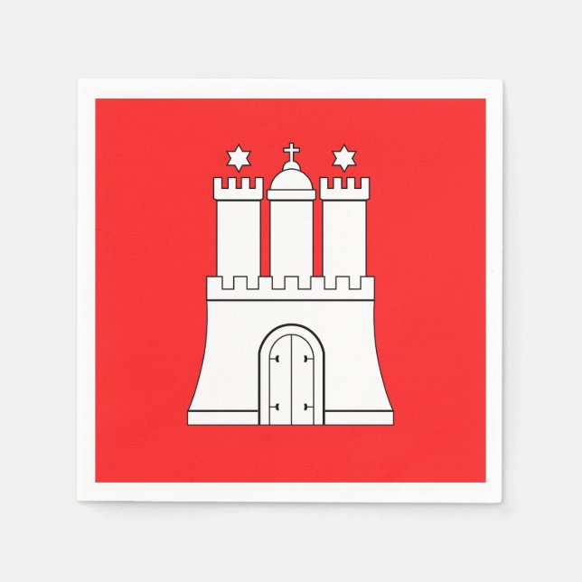 Guardanapo De Papel Flag of Hamburg Paper Napkins (Frente)