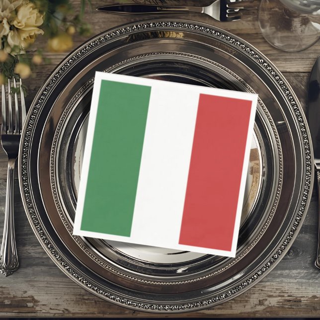 Guardanapo De Papel Flag of Italy - Italian  (Flag of Italy Napkin for Italian Dinner Parties and Celebrations)