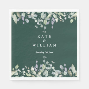 Guardanapo De Papel Flair de Lilás Verde Esmeralda Casamento