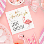 Guardanapo De Papel Flamingle de vamos em brilho Dourado | CHÁ DE PANE<br><div class="desc">Dê ao seu chá um tema tropical com essa linda coloração d'água rosa flamingo com guardanapos de chá de panela "Flamingle de Vamos".</div>