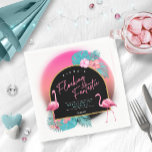 Guardanapo De Papel Flamingo Bachelorette Flock Fantástico V1 ID930<br><div class="desc">Celebre um fim de semana de solteira 'Fantástico de Bloqueio'! Os flamingos cor-de-rosa, as palmeiras tropicais e os florais com fundo de gradiente, de cor-de-rosa quente a azul turquesa, são acentuados por traçados de tinta e formas geométricas arqueadas a preto sólido. Este design de guardanapo de papel colorido usa um...</div>