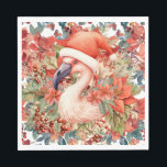 Guardanapo De Papel Flamingo Christmas com Santa Hat e Poinsettia<br><div class="desc">Estes guardanapos festivos apresentam um belo flamingo rosa vestindo um chapéu de Papai Noel alegre e rodeado por poinsetos vermelhos. São perfeitos para o seu entretenimento de férias!</div>