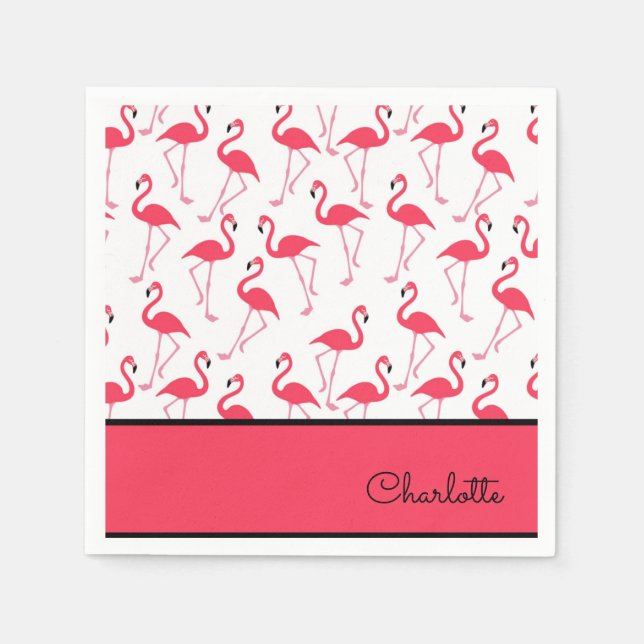 Guardanapo De Papel Flamingo com nome (Frente)
