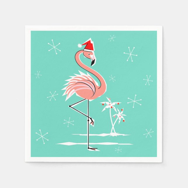 guardanapo de papel Flamingo de Natal (Frente)