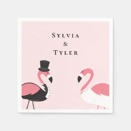 Guardanapo De Papel Flamingo Name Wedding