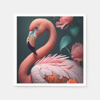 Guardanapo De Papel Flamingo rosa.