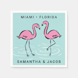 Guardanapo De Papel Flamingo, rosa, adiciona nomes e localização