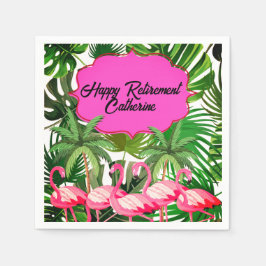 Guardanapo De Papel Flamingo Tropical Jungle Custom Retirement Party