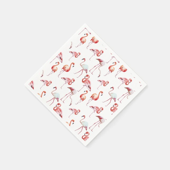 Guardanapo De Papel Flamingo Tropical, Rosa, Monograma, (Canto)