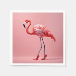 Guardanapo De Papel Flamingo Vestindo Red High Heels