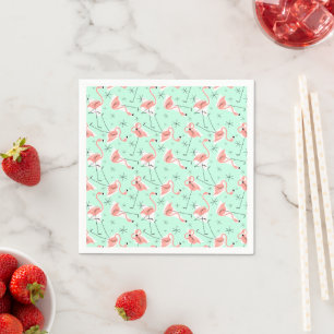 Guardanapo De Papel Flamingos - Multimédia verde retrô
