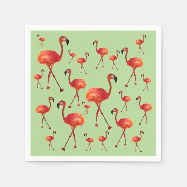 Guardanapo De Papel Flamingos Paper Napkins (Frente)