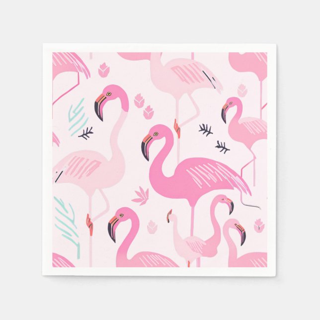 Guardanapo De Papel Flamingos Rosa (Frente)