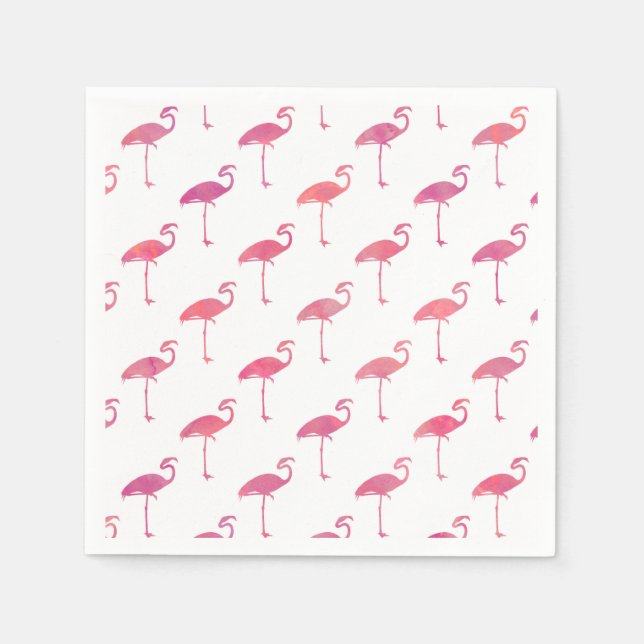 Guardanapo De Papel Flamingos tropicais, cor-de-rosa, Flamingo d'água (Frente)