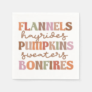 Guardanapo De Papel Flannels Pumpkins Bonfire
