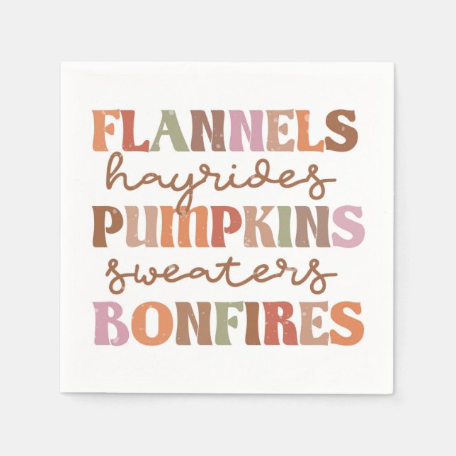Guardanapo De Papel Flannels Pumpkins Bonfire (Frente)