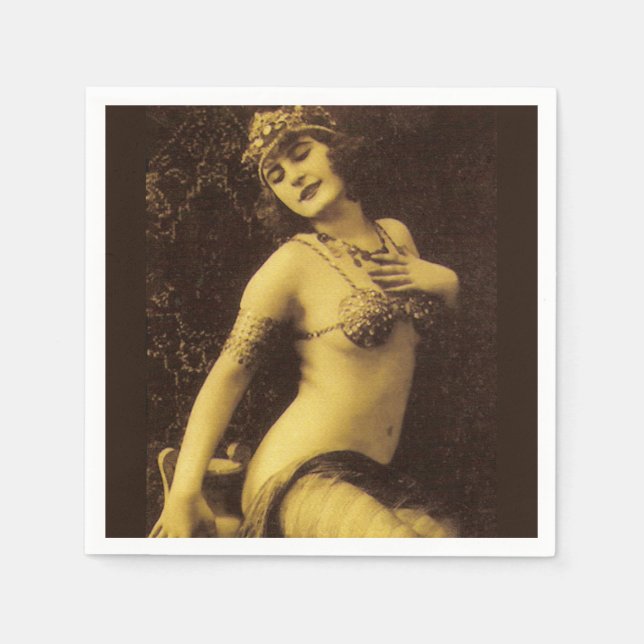 Guardanapo De Papel Flapper na Sépia 1 (Frente)