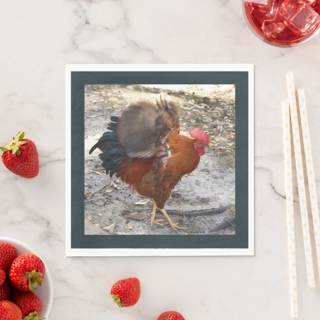 Guardanapo De Papel Flapping Rooster Napkins (Insitu)