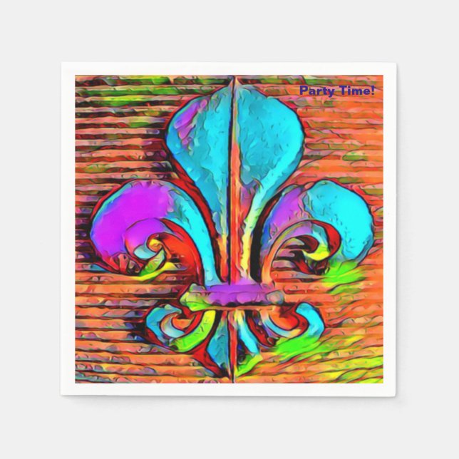 Guardanapo De Papel Fleur De Lis Digital Art Design Napkins (Frente)