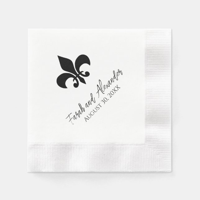 Guardanapo De Papel Fleur de Lis Wedding Napkins (Frente)