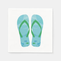 Flip Floor da Festa de Praia Verde Azul Napkins