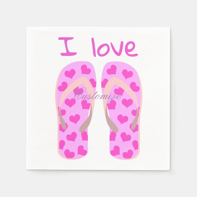 Guardanapo De Papel Flip-Flops Rosa Thunder_Cove (Frente)