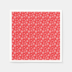 Guardanapo De Papel Floco de neve branco em vermelho com padrão de esc