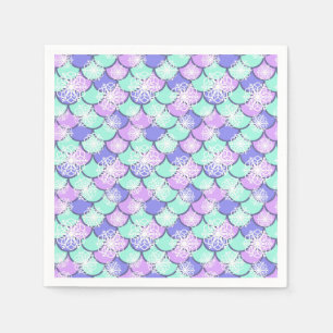 Guardanapo De Papel Floco de neve colorido com escamas de peixe