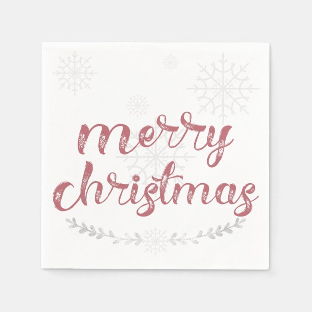 Guardanapo De Papel Floco de neve e ramos Feriado Napkins (Frente)