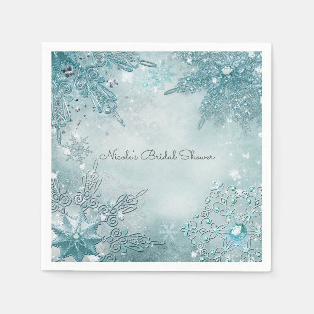 Guardanapo De Papel Floco de neve Magic Winter Wonderland Elegant Part (Frente)