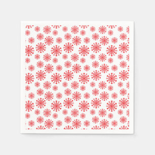 Guardanapo De Papel Floco de neve vermelho em branco com escamas de pe